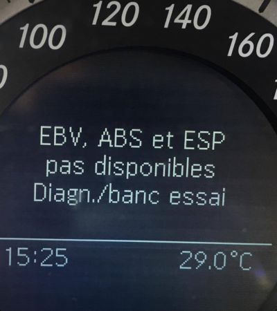 EBV. ABS et ESP pas disponibles diag./banc essai